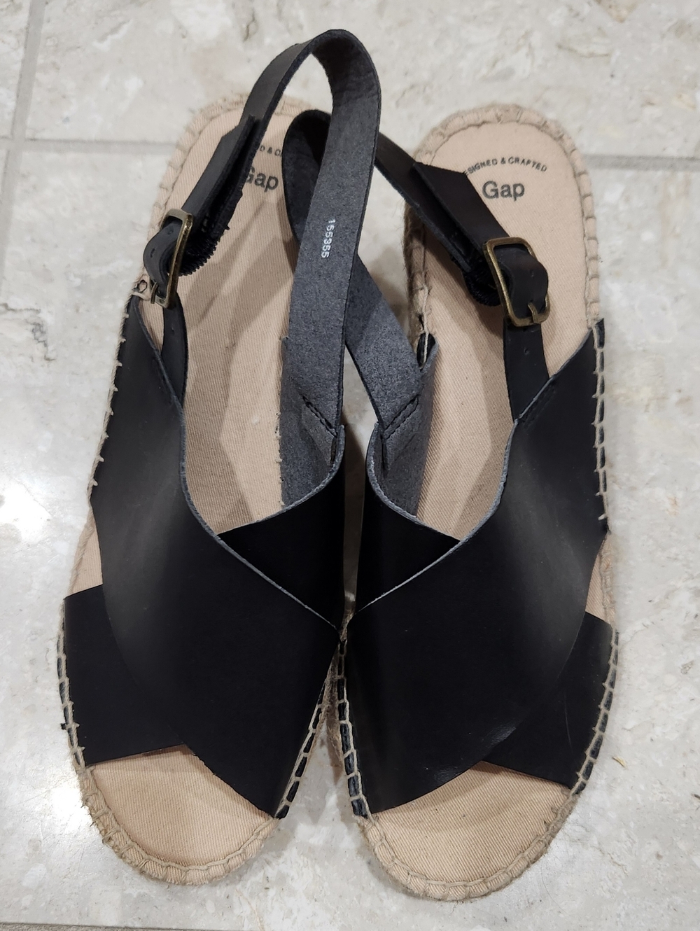 Gap Women’s Black Leather Slingback Sandals